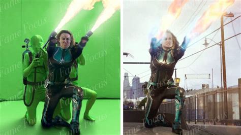 Captain Marvel Without VFX; See Behind all the CGI - Fame Focus