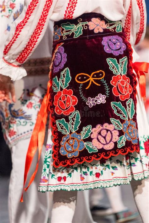 Detail of Traditional Folkloric Costume of Romanian Dancers Perform a ...