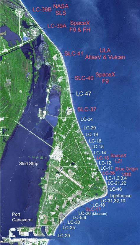 Cape Canaveral launch sites - Vivid Maps