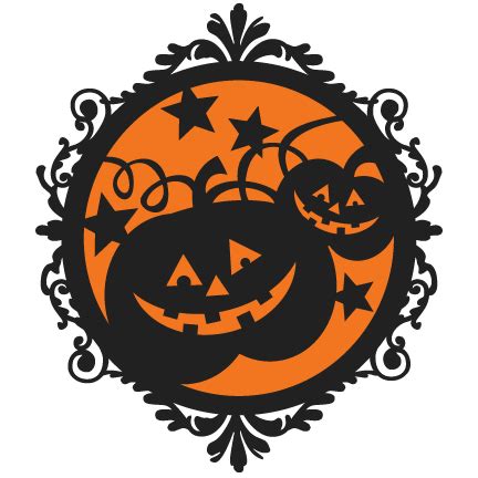 Halloween Pumpkin Frame SVG scrapbook cut file cute clipart files for silhouette cricut pazzles ...