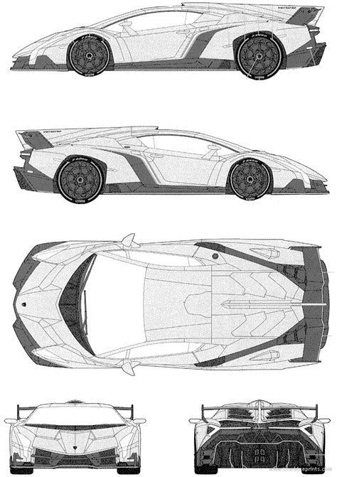 Car Lamborghini Aventador Blueprint