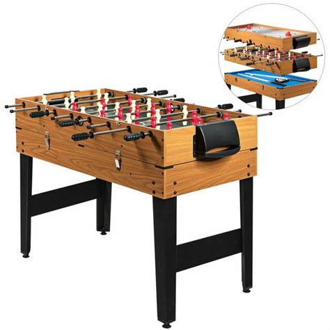 Gymax 48'' 3-In-1 Multi Combo Game Table Foosball Soccer Billiard Slide ...