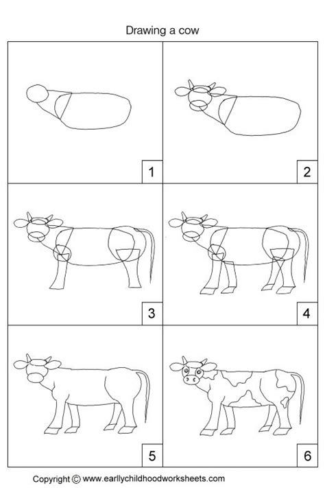 Cow Drawing Step By Step at PaintingValley.com | Explore collection of ...