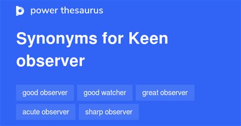 Keen Observer synonyms - 189 Words and Phrases for Keen Observer