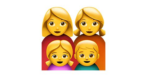 👩‍👩‍👧‍👦 Familia con dos madres, un hijo y una hija Emoji — Significado ...