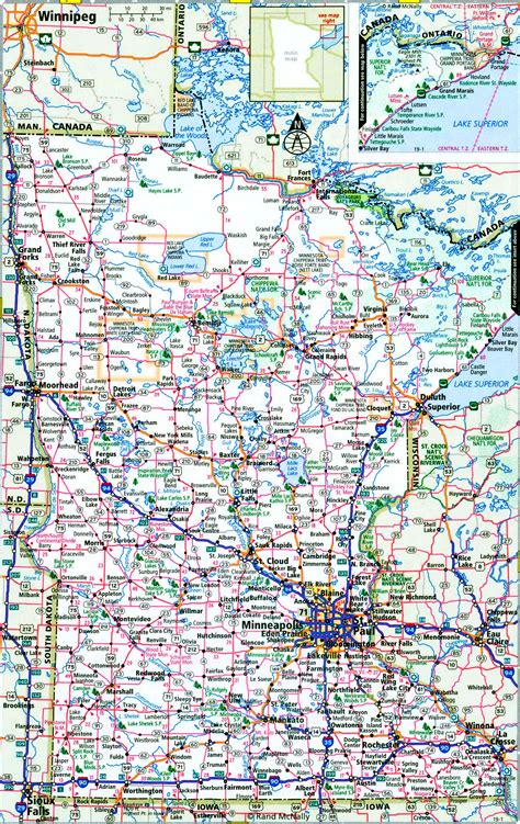 Minnesota interstate highway map I-35 I-90 I-94 free road state number ...