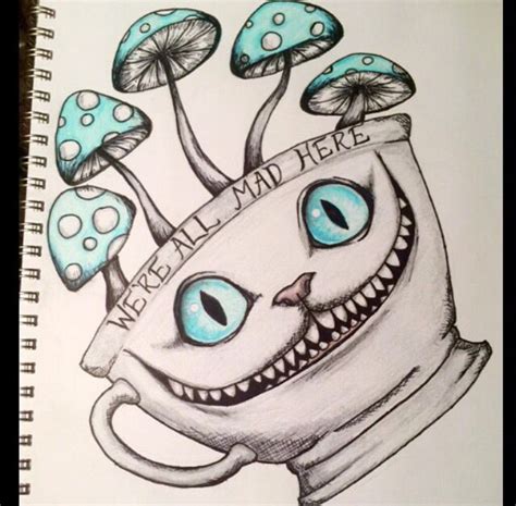 Tim burton's Alice in wonderland Cheshire Cat drawing by Mikayla Koski- designed for a tattoo ...