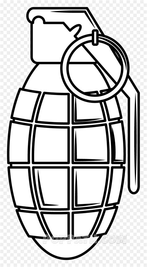 Clip Art Grenade Drawing - Free Fire Bomb Drawing, HD Png Download - vhv