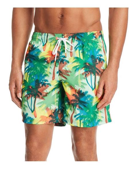 Lyst - Sundek Tropical Swim Trunks in Green for Men