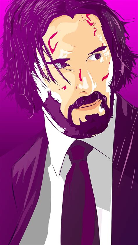 John Wick, cartoon, vector, HD phone wallpaper | Peakpx