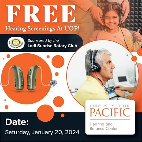 FREE Hearing Screening at UOP, 757 Brookside Rd, Stockton, CA 95207, United States, 20 January