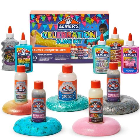 Elmer’s Celebration Slime Kit: Supplies Include Assorted Liquid Glues & Assorted Magical Liquid ...