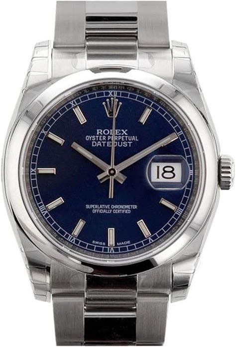 Amazon.com: Rolex Datejust 36mm Blue Dial Stainless Steel Watch 116200 : Clothing, Shoes & Jewelry