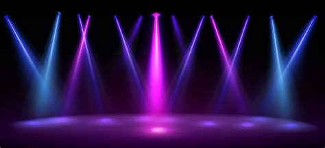 Free Vector | Stage illuminated by blue and pink spotlights empty scene ...