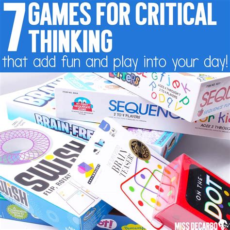 7 Games for Critical Thinking that Add Play to Your Day – Miss DeCarbo