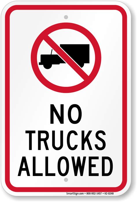 No Truck Trailers Signs