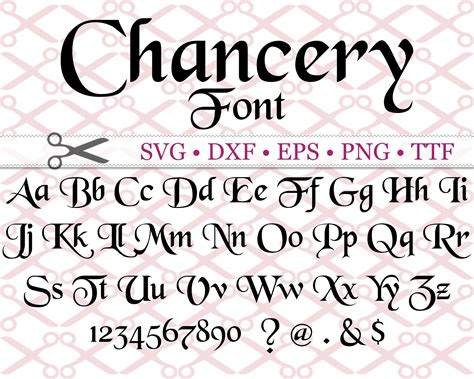 CHANCERY Calligraphy Monogram Svg, Dxf, Eps, Png Medieval Font Digital ...