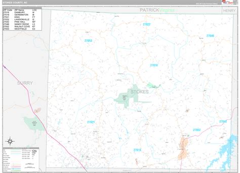 Stokes County, NC Wall Map Premium Style by MarketMAPS - MapSales