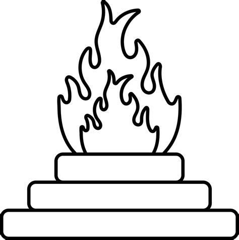 Isolated Fire Pit Icon In Black Outline. 24162457 Vector Art at Vecteezy