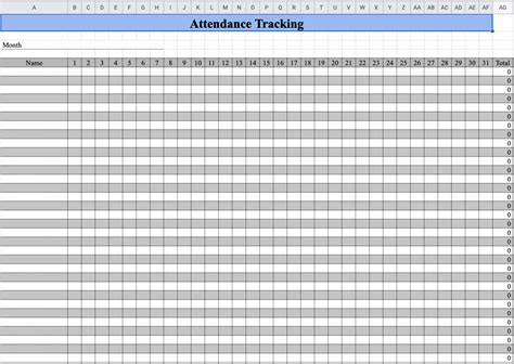 Free Attendance tracker template google sheets - SheetsIQ