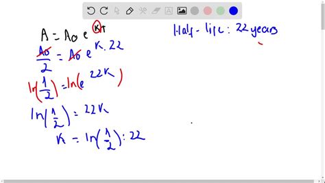 Use the exponential decay model, A=A0 e^k t, to solve Exercises 28-31 . Round answers to one ...