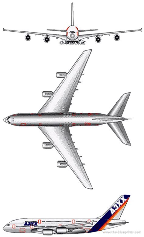 2007 Airbus A380 blueprints free - Outlines