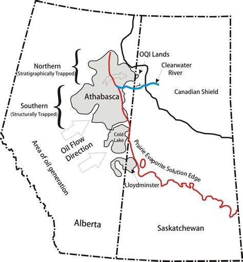 11. Map of the Athabasca oil sands deposit. Note the proximity of the ...