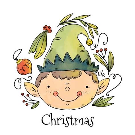 Cute Santa Elf Smiling Vector 167105 Vector Art at Vecteezy