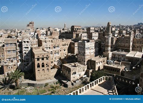 Views of Sanaa, Yemen. stock photo. Image of arab, town - 22330940