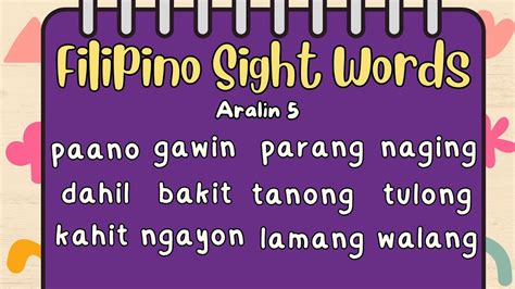 Filipino Sight Words For Grade 1 Pdf - Printable Online