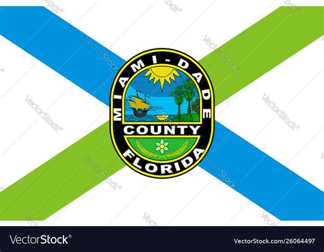 Flag miami-dade county in florida usa Royalty Free Vector