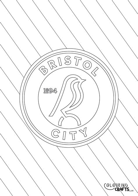 Striped Bristol City Badge Printable Colouring Page - Colouring Crafts