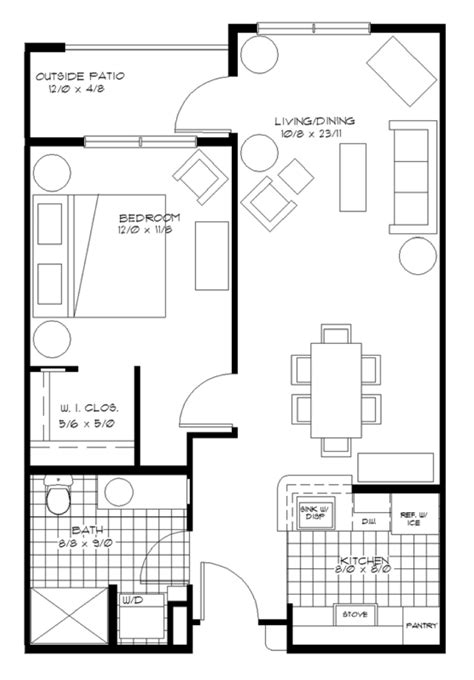 1 Bedroom Apartment Floor Plan Design | Viewfloor.co