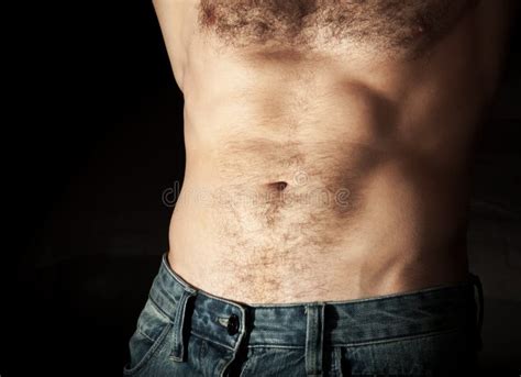 Flat Sporty Male Belly On Dark Background Stock Photo - Image: 41239876