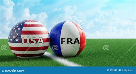 France Vs. USA Soccer Match - Soccer Balls in France and USA National ...