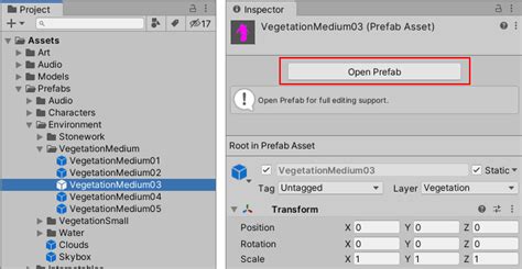 Unity - Manual: Editing a Prefab in Prefab Mode