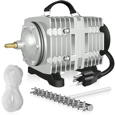 Simple Deluxe Commercial Air Pump 1744 GPH 120W 110L/min 12 Outlets with Airline Tubing 50 Feet ...