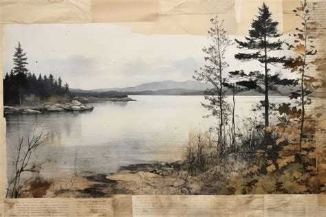 Lake landscapes outdoors painting nature. | Free Photo Illustration ...