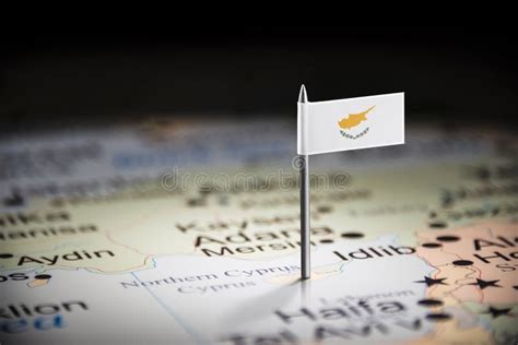 Cyprus Marked with a Flag on the Map Stock Image - Image of nation ...