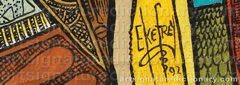 Emmanuel Ekong EKEFREY, 1952, Nigeria. Signatures, biography and art prices.