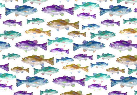 Free Vector Watercolor Bass Fish Background - Download Free Vector Art, Stock Graphics & Images