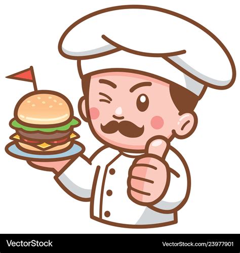 Burger chef Royalty Free Vector Image - VectorStock