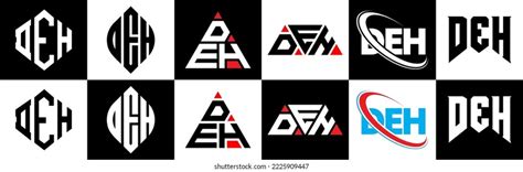 Deh Letter Logo Design Six Style Stock Vector (Royalty Free) 2225909447 | Shutterstock