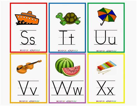 Kindergarten Worksheets: Printable Worksheets - Alphabet flash cards 4