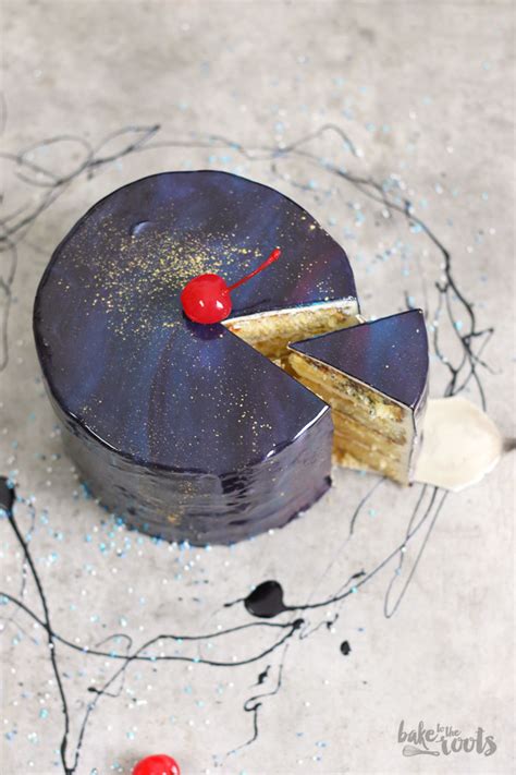 Galaxy Cake with Mirror Glaze – Bake to the roots