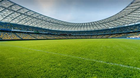 Panoramic view of soccer field stadium and stadium seats | Windows ...