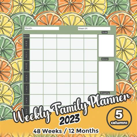 Weekly Family Planner 2023 / Weekly Family Calendar 2022/2023: Home Planner Calendar 2023 Family ...