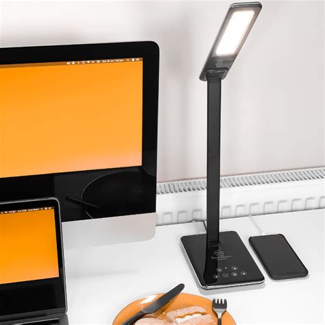 LED Wireless Charging Lamp - Black - TouchDown Charging