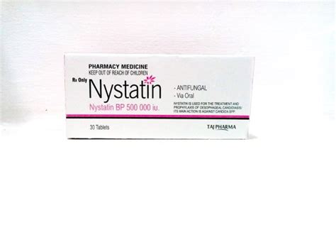 Nystatin Oral Tablets 500,000 I.U Tablets Taj Pharma - Taj Generics ...