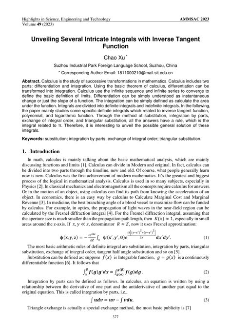 (PDF) Unveiling Several Intricate Integrals with Inverse Tangent Function